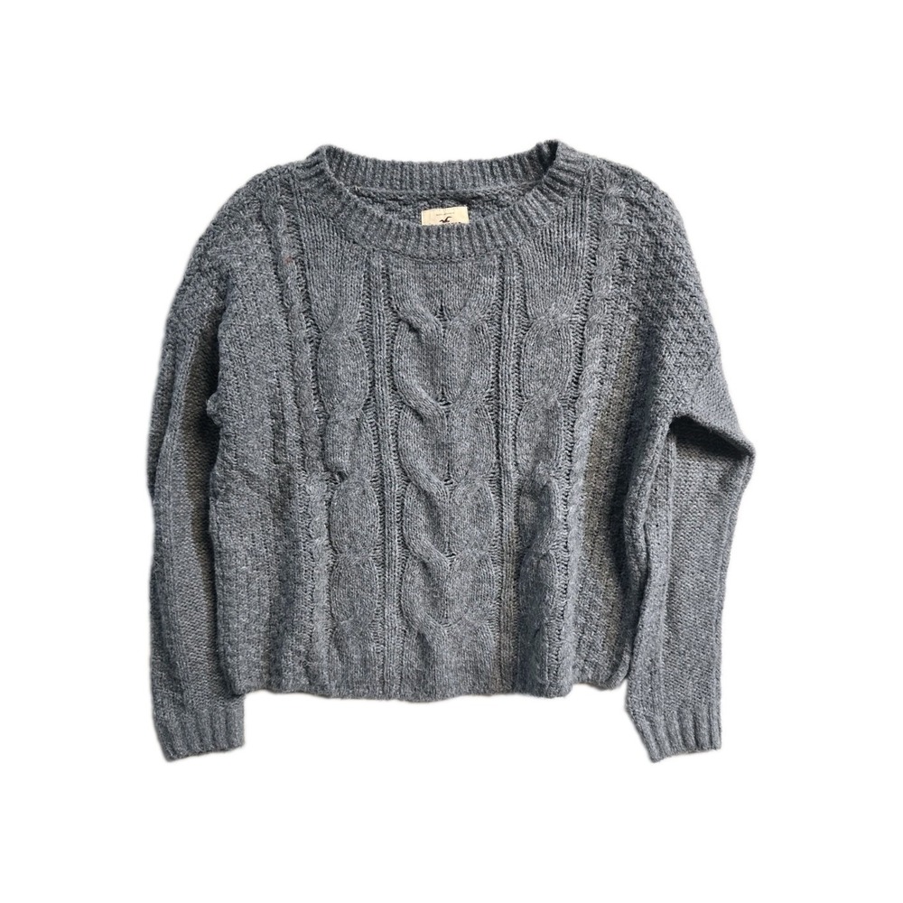 Hollister Women's Sweater L Acrylic Blend Gray Y2K
